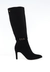 Zanni & Co Faux Suede Heeled Knee High Boots, Black