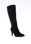 Zanni & Co Faux Suede Heeled Knee High Boots, Black