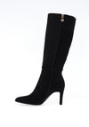 Zanni & Co Faux Suede Heeled Knee High Boots, Black