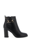 Zanni & Co Zaiton Faux Leather Chain Heeled Boots, Ink