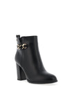 Zanni & Co Zaiton Faux Leather Chain Heeled Boots, Ink