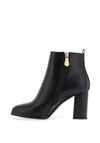 Zanni & Co Zaiton Faux Leather Chain Heeled Boots, Ink