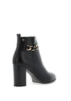 Zanni & Co Zaiton Faux Leather Chain Heeled Boots, Ink