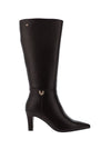 Zanni & Co Faux Leather Heeled Knee High Boots, Chocolate Brown
