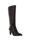 Zanni & Co Faux Leather Heeled Knee High Boots, Chocolate Brown