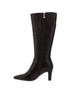Zanni & Co Faux Leather Heeled Knee High Boots, Chocolate Brown