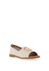 Zanni & Co. Disc Detail Open Toe Pumps, Beige