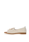 Zanni & Co. Disc Detail Open Toe Pumps, Beige