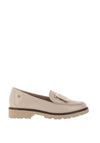 Zanni & Co Avray Gold Buckle Detail Loafers, Cream