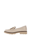 Zanni & Co Avray Gold Buckle Detail Loafers, Cream
