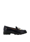 Zanni & Co Avray Gold Buckle Detail Loafers, Navy