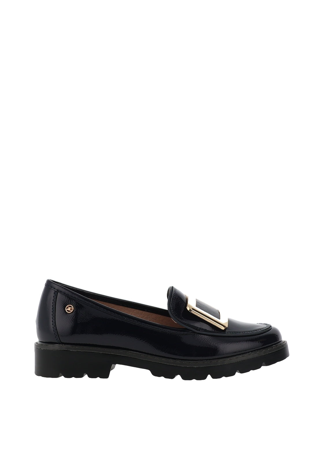 Zanni & Co Avray Gold Buckle Detail Loafers, Navy