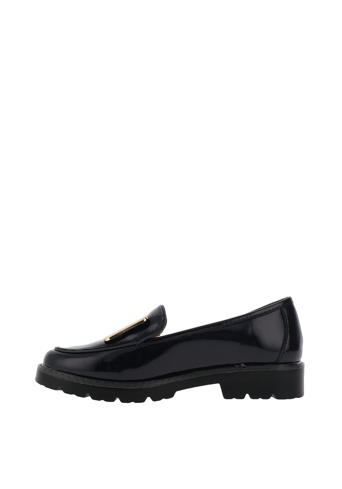 Zanni & Co Avray Gold Buckle Detail Loafers, Navy