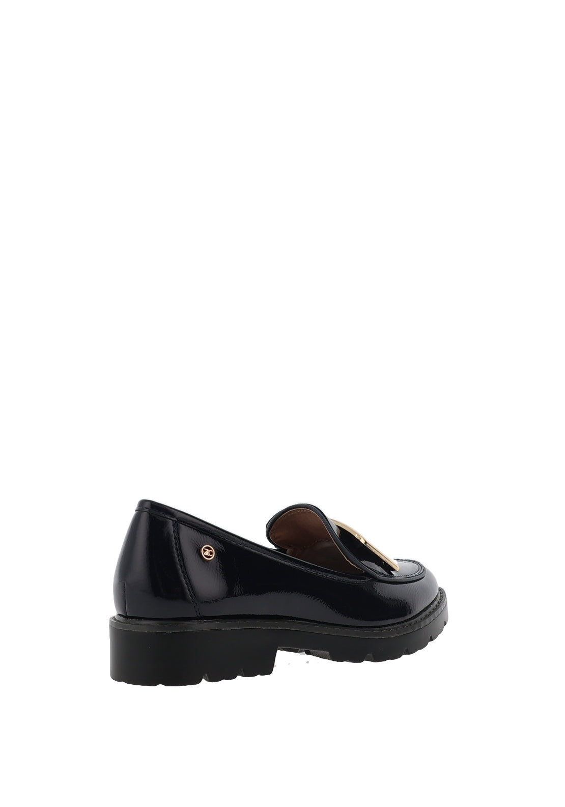 Zanni & Co Avray Gold Buckle Detail Loafers, Navy