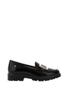 Zanni & Co Avray Gold Buckle Detail Loafers, Black