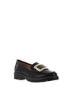 Zanni & Co Avray Gold Buckle Detail Loafers, Black