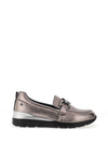 Zanni & Co Chilan Buckle Wedge Loafers, Dark Silver