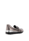 Zanni & Co Chilan Buckle Wedge Loafers, Dark Silver