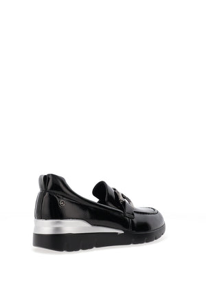 Zanni & Co Chilan Buckle Wedge Loafers, Black