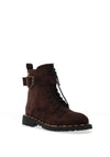 Zanni & Co Flat Military Style Boots, Brown
