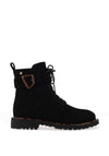 Zanni & Co Flat Military Style Boots, Black