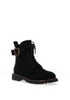 Zanni & Co Flat Military Style Boots, Black