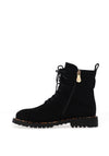 Zanni & Co Flat Military Style Boots, Black