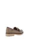 Zanni & Co Farkhor Gold Buckle Two Tone Loafers, Taupe and Metallic Grey