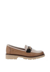 Zanni & Co Farkhor Gold Buckle Two Tone Loafers, Nude and Pearl