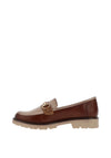 Zanni & Co Farkhor Gold Buckle Two Tone Loafers, Tan and Cream