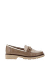 Zanni & Co Farkhor Gold Buckle Two Tone Loafers, Cream and Beige