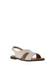 Zanni & Co. Cross Detail Sling Back Sandals, Off White