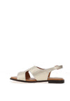 Zanni & Co. Cross Detail Sling Back Sandals, Gold
