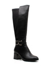 Zanni & Co Kirdasa Knee High Block Heeled Boots, Black Ink