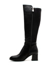 Zanni & Co Kirdasa Knee High Block Heeled Boots, Black Ink
