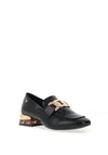 Zanni & Co. Laocai Patent Effect Heeled Loafers, Black