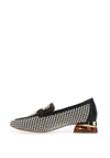 Zanni & Co. Monochrome Zig Zag Print Heeled Loafers, Black and White