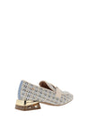 Zanni & Co. Laocai Tweed Heeled Loafers, Blue
