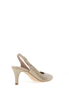 Zany Shimmer Sling Back Court Shoes, Beige