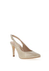Zany Shimmer Sling Back Court Shoes, Beige