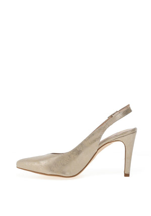 Zany Shimmer Sling Back Court Shoes, Beige