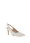 Zany Shimmer Sling Back Court Shoes, Plata