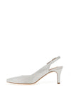 Zany Shimmer Sling Back Court Shoes, Plata