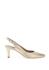 Zany Shimmer Sling Back Court Shoes, Gold