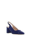 Zany Shimmer Croc Effect Heeled Shoe, Royal Deep Blue