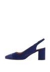 Zany Shimmer Croc Effect Heeled Shoe, Royal Deep Blue