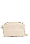 Zen Collection Pebbled Faux Leather Triple Pocket Crossbody Bag, Light Beige