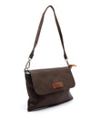 Zen Collection Pebbled Mini Crossbody Bag, Dark Brown