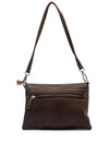 Zen Collection Pebbled Mini Crossbody Bag, Dark Brown