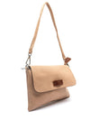 Zen Collection Pebbled Mini Crossbody Bag, Nude